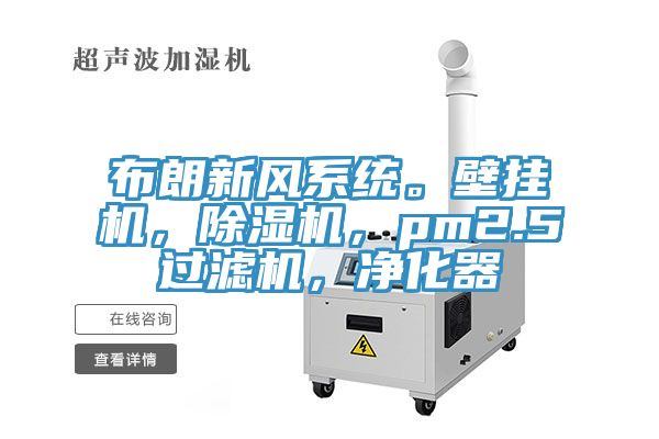 布朗新風(fēng)系統(tǒng)。壁掛機(jī)，除濕機(jī)，pm2.5過濾機(jī)，凈化器