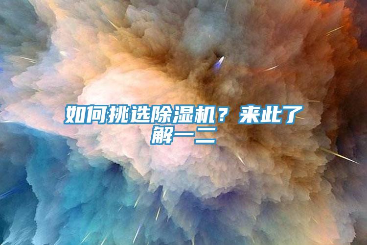 如何挑選除濕機？來此了解一二