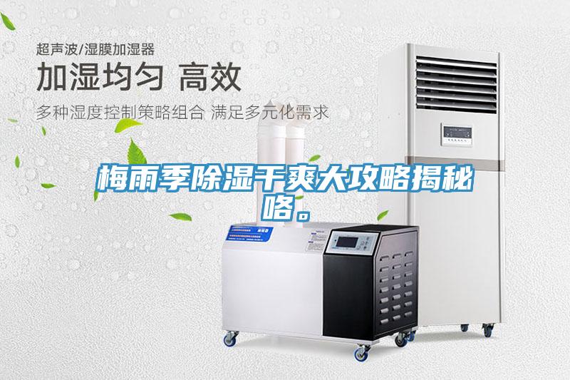 梅雨季除濕干爽大攻略揭秘咯。