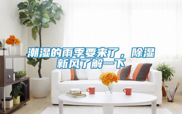 潮濕的雨季要來了，除濕新風了解一下