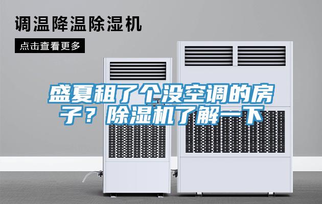 盛夏租了個(gè)沒(méi)空調(diào)的房子？除濕機(jī)了解一下
