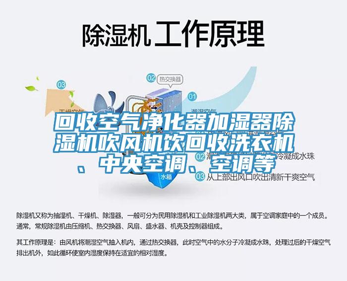 回收空氣凈化器加濕器除濕機(jī)吹風(fēng)機(jī)飲回收洗衣機(jī)、中央空調(diào)、空調(diào)等