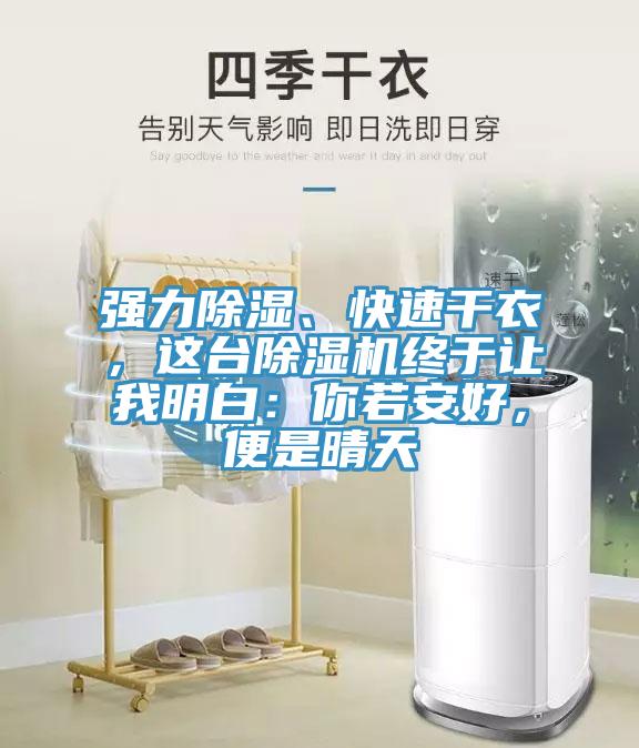 強力除濕、快速干衣，這臺除濕機終于讓我明白：你若安好，便是晴天
