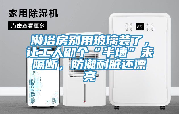 淋浴房別用玻璃裝了，讓工人砌個“半墻”來隔斷，防潮耐臟還漂亮