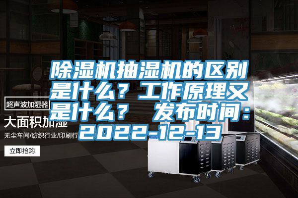 除濕機(jī)抽濕機(jī)的區(qū)別是什么？工作原理又是什么？ 發(fā)布時(shí)間：2022-12-13